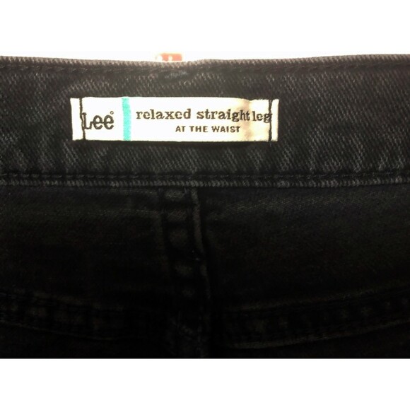 LEE Women's Relaxed Straight Leg Vintage Black High Rise Jeans Size 16 - Picture 4 of 5